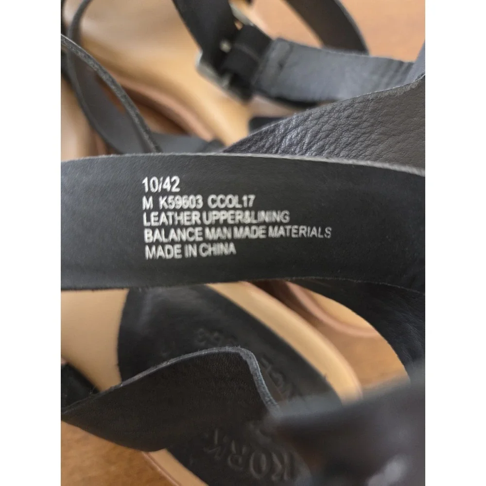 Cork Ease Marianna Ankle Strap Sandals Sz 10 Black‎